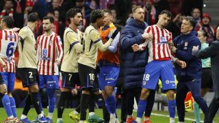 Lamine Yamal se enzarza con Marc Pubill en el Atlético de Madrid-Barça de Copa del Rey