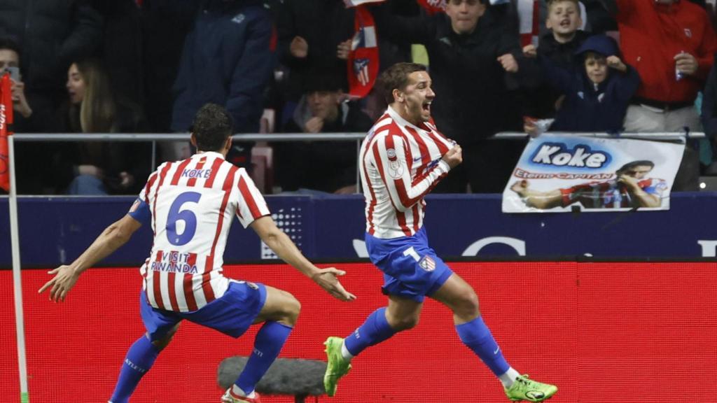 Antoine Griezmann festeja eufórico su gol contra el Barça en la Copa del Rey