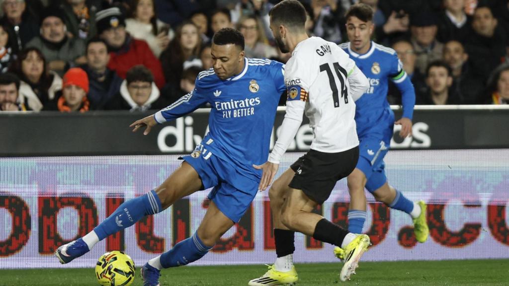 Kylian Mbappé, durant el València-Reial Madrid de Lliga