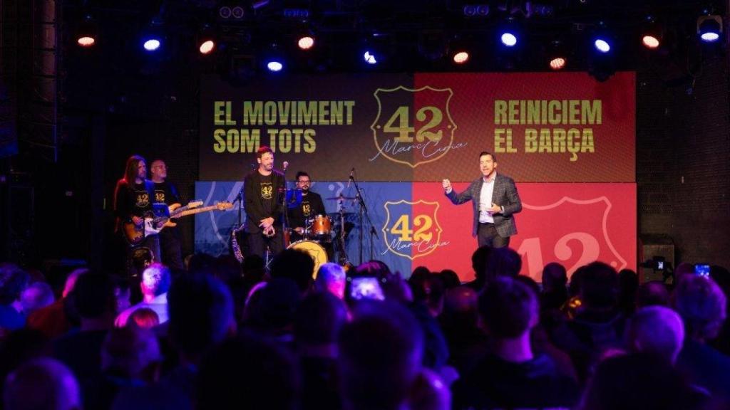 Marc Ciria, durante la presentación de su precandidatura a la presidencia del FC Barcelona como líder de 'Moviment 42'