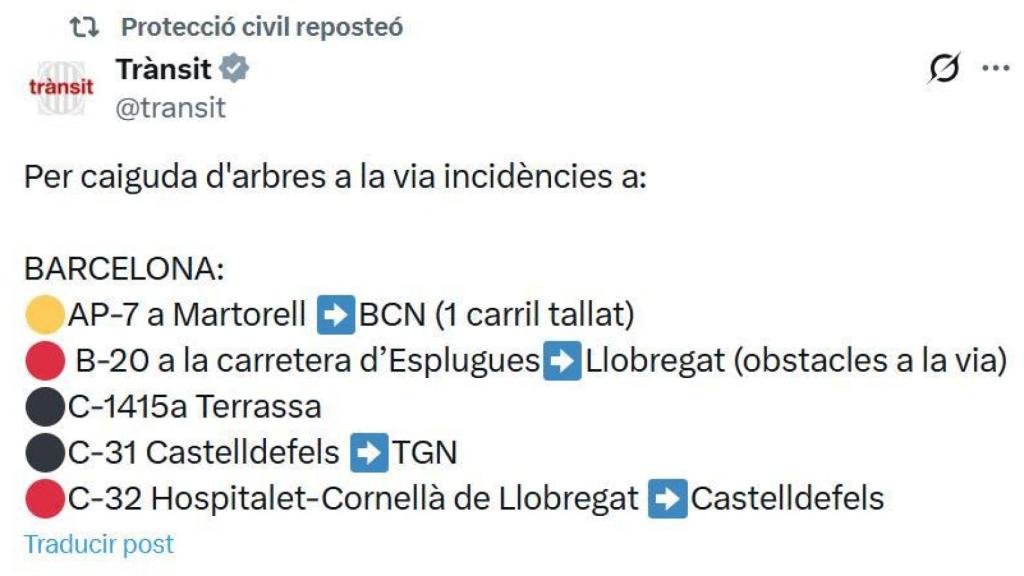 Incidencias en las vías de Cataluña