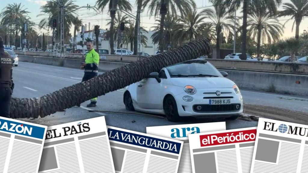 Fotomontaje del vendaval en Barcelona