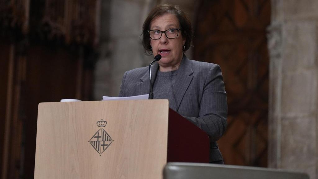 La quinta teniente de alcalde de Derechos Sociales, Promoción Económica, Trabajo, Feminismos y Memoria Democrática del Ayuntamiento de Barcelona, Raquel Gil, en una intervención el 24 de noviembre de 2025, en Barcelona