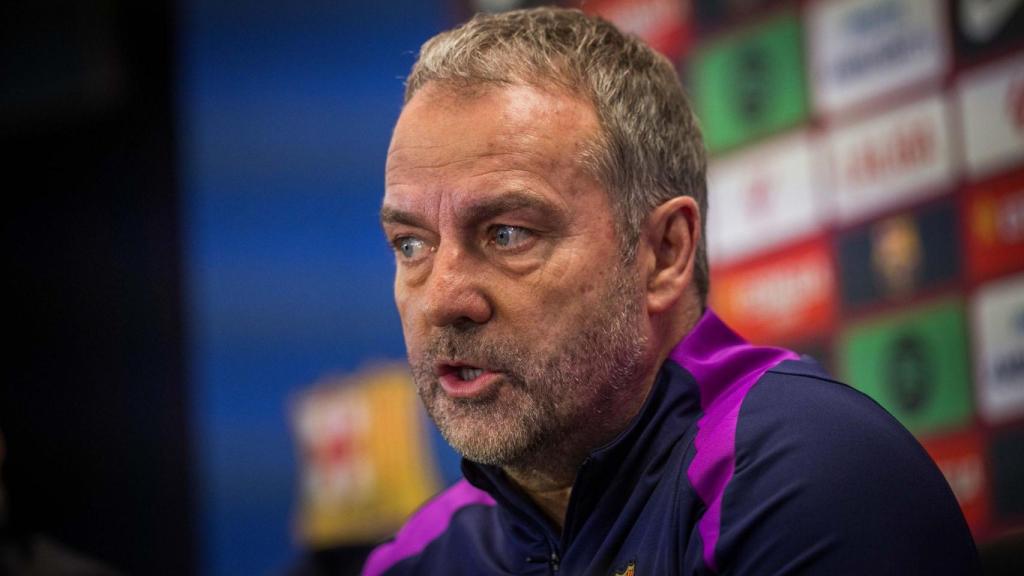 Hansi Flick en la rueda de prensa previa al Girona-Barça de la Liga