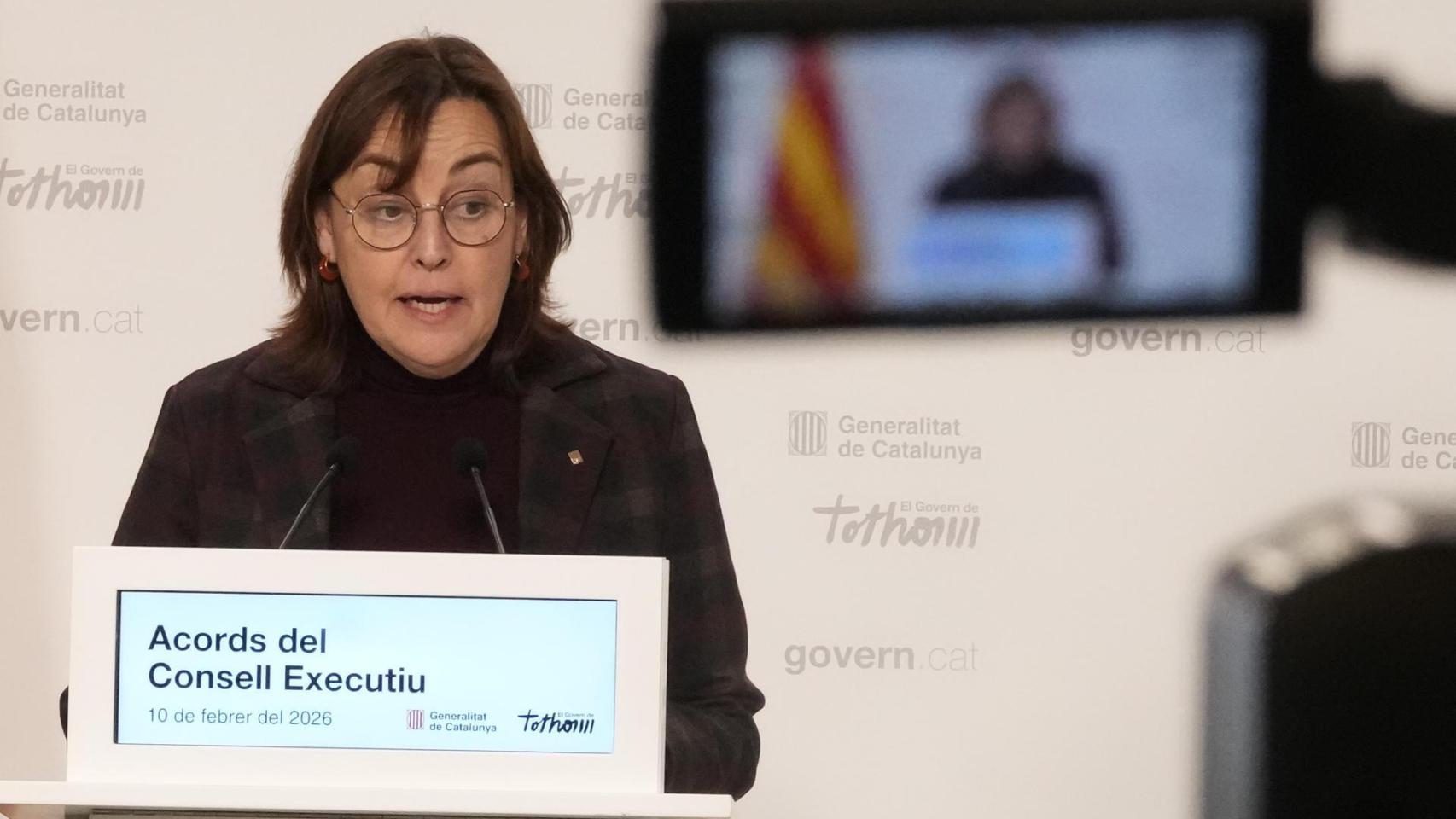 La 'consellera' de Territorio y portavoz del Govern, Silvia Paneque, durante la rueda de prensa posterior a la reunión semanal del Govern