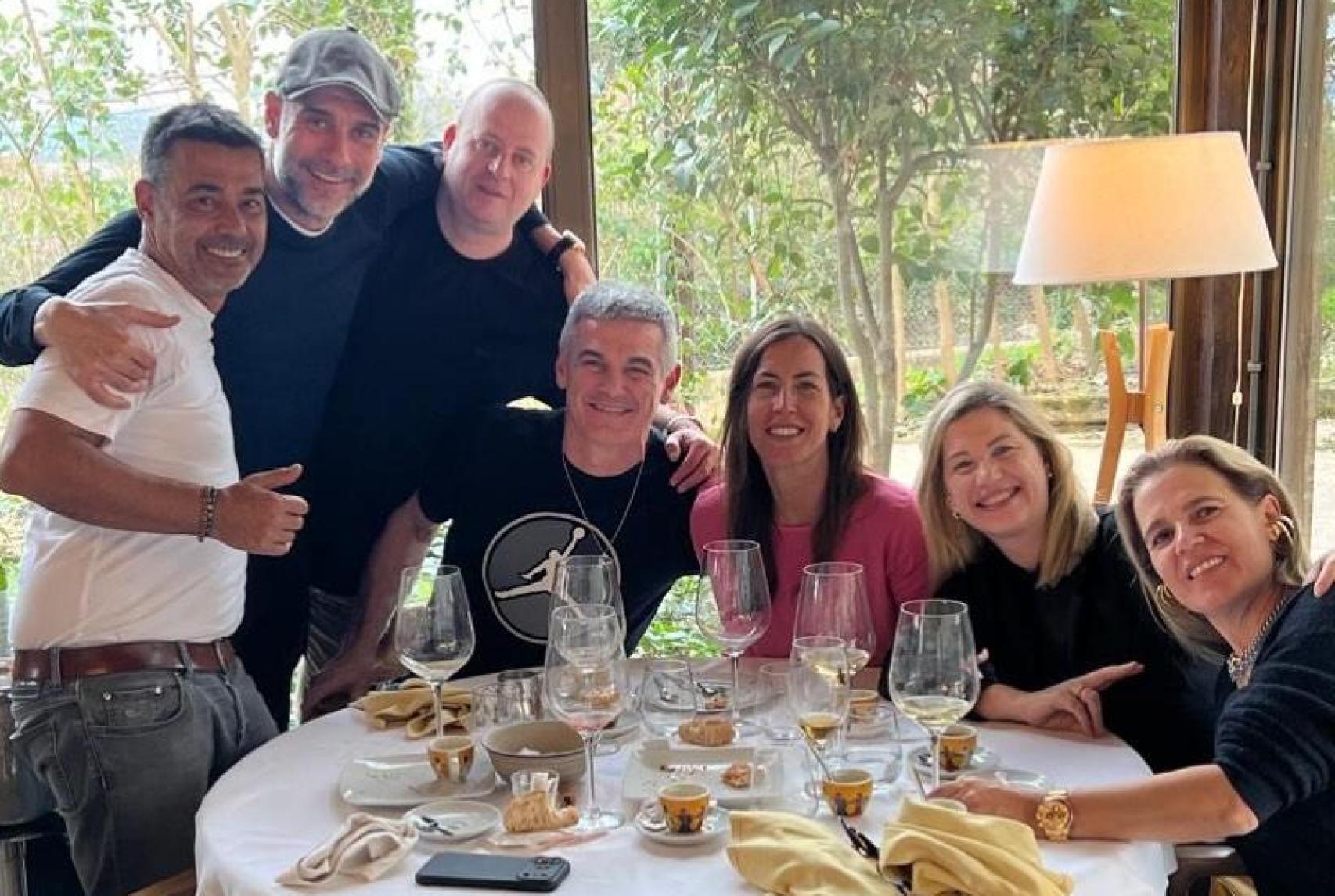 Enric Masip y Pep Guardiola comiendo juntos en Manresa
