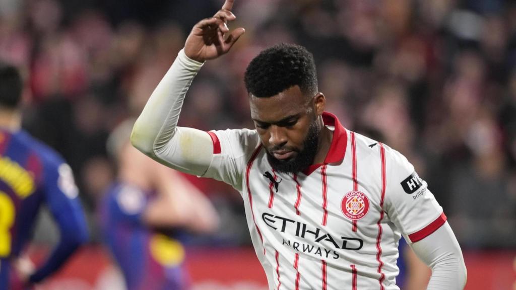 Lemar celebra el seu gol al Barça