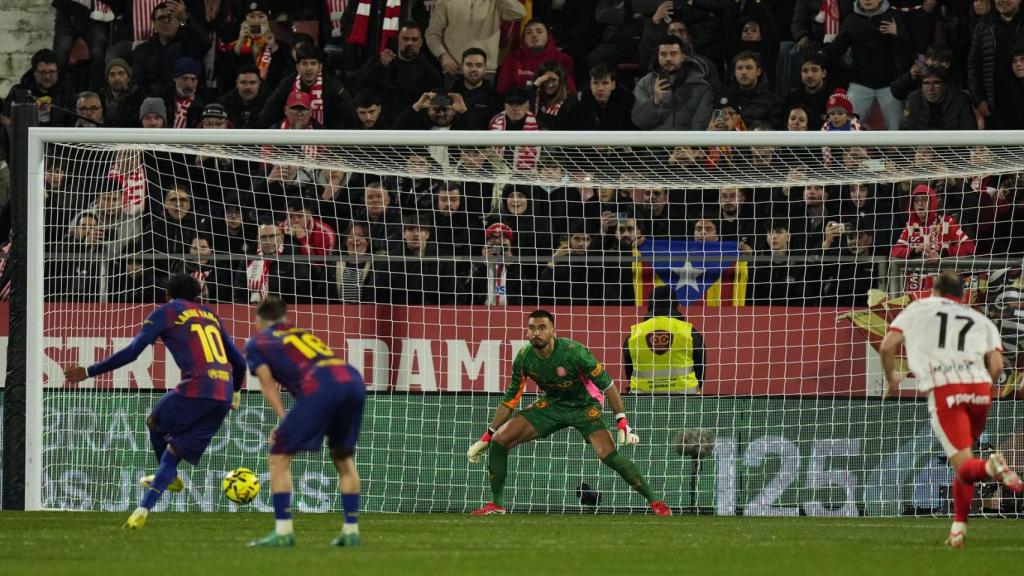 Penalti fallado por Lamine en Girona