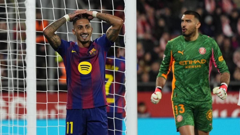 Raphinha se lamenta de una ocasión perdida