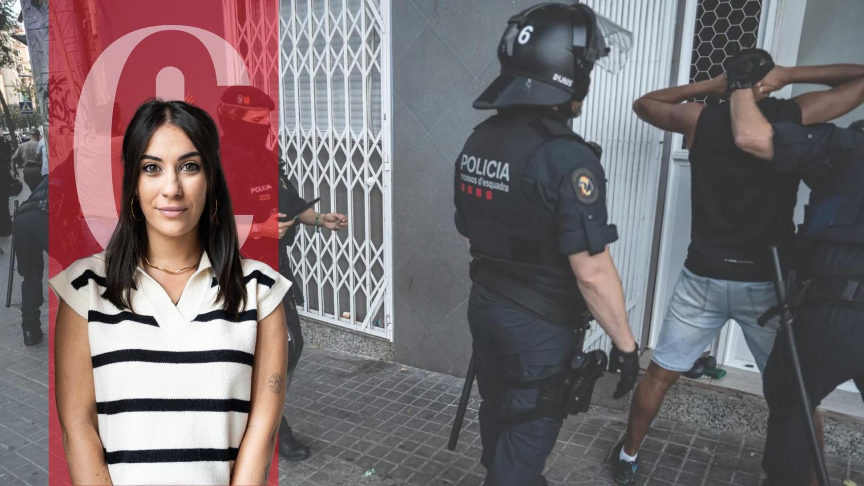 Agentes de los Mossos d'Esquadra durante un operativo contra la multirreincidencia