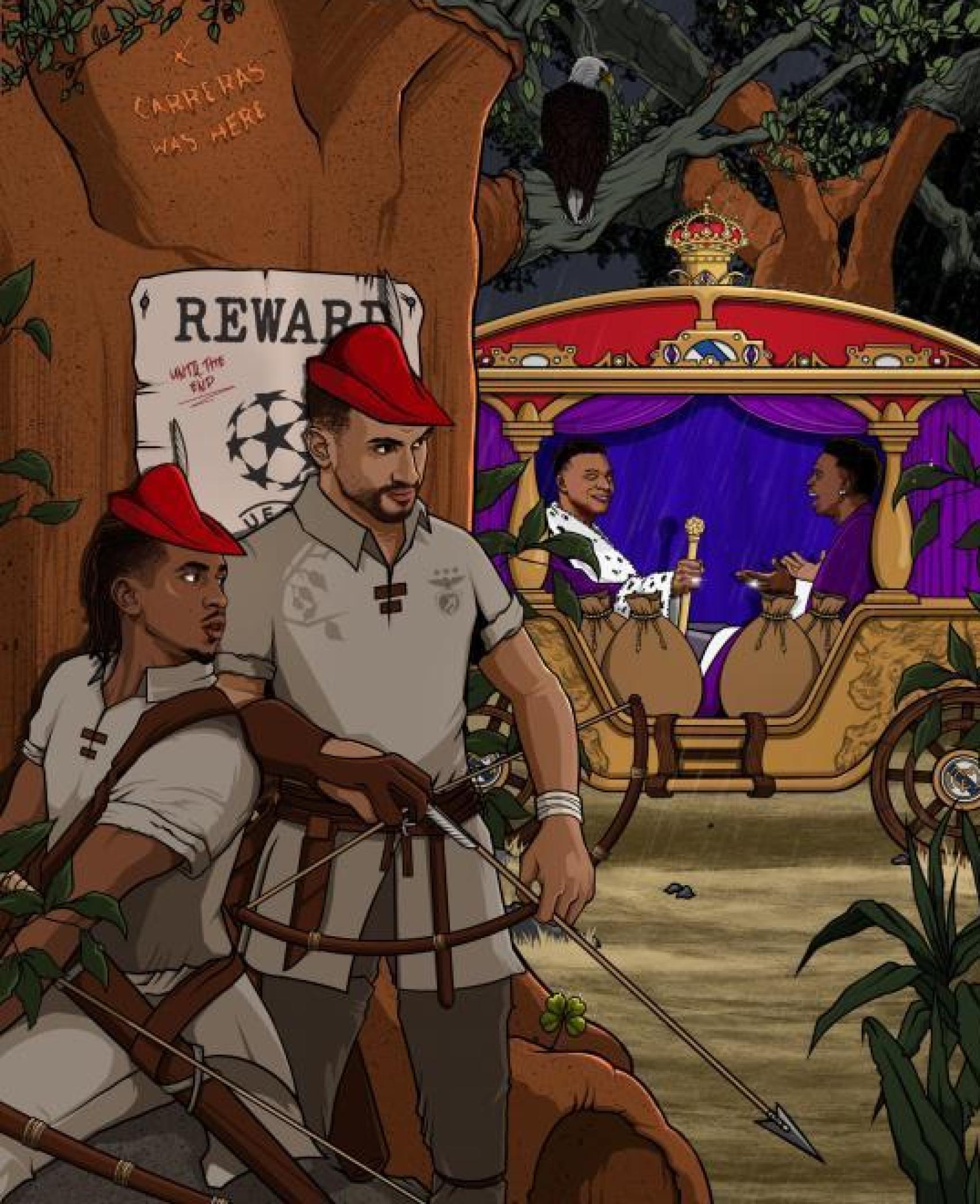 La caricatura del Benfica para provocar al Real Madrid antes de su primer enfrentamiento de Champions League