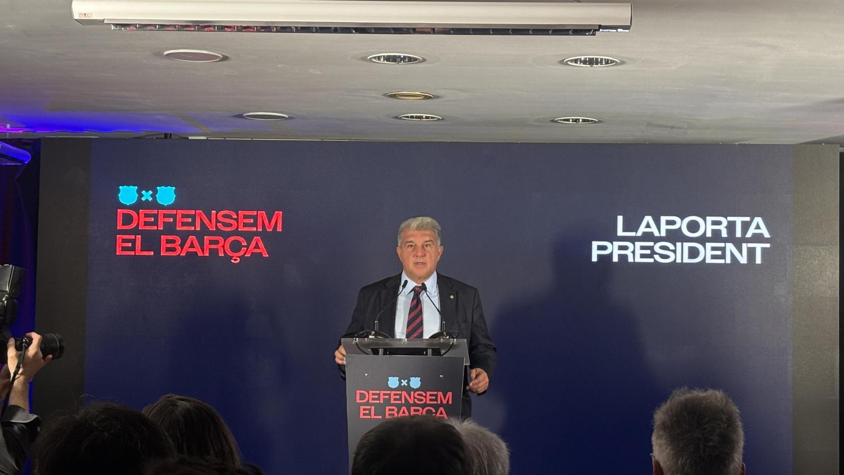 Joan Laporta presenta la sede electoral de 'Defensem el Barça'