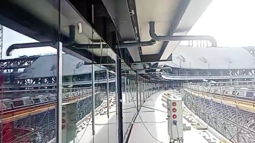 Los balcones de los palcos Vip del Spotify Camp Nou, en construcción