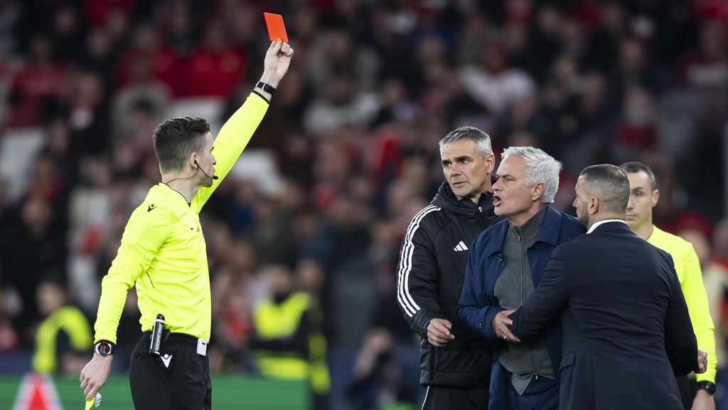 José Mourinho, expulsado por protestar en el Benfica-Real Madrid