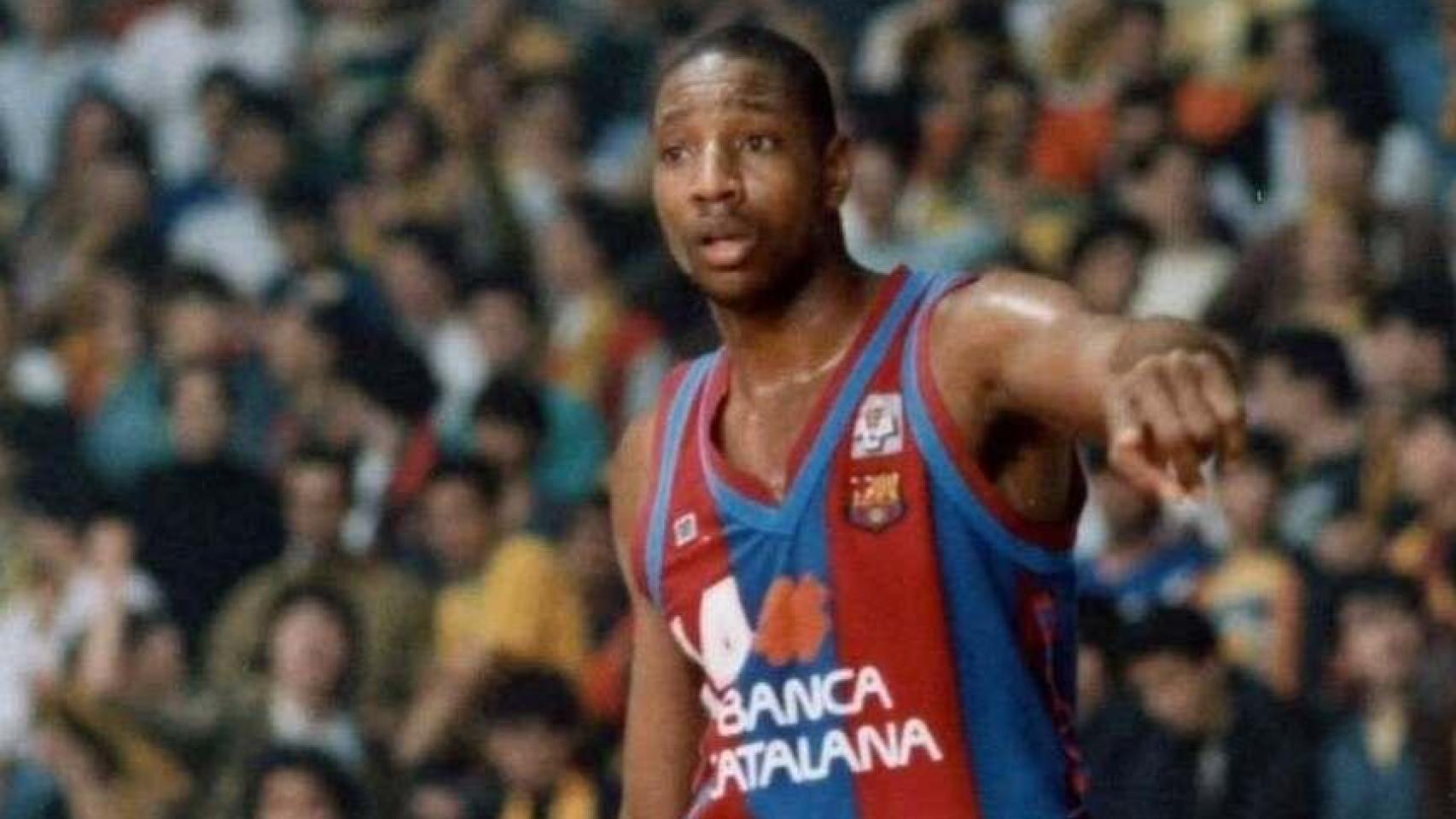 Audie Norris como jugador del Barça de basket