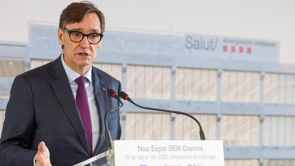 El 'president' Salvador Illa interviene en la inauguración del nuevo Espai SEM Granvia, a 18 de febrero de 2026