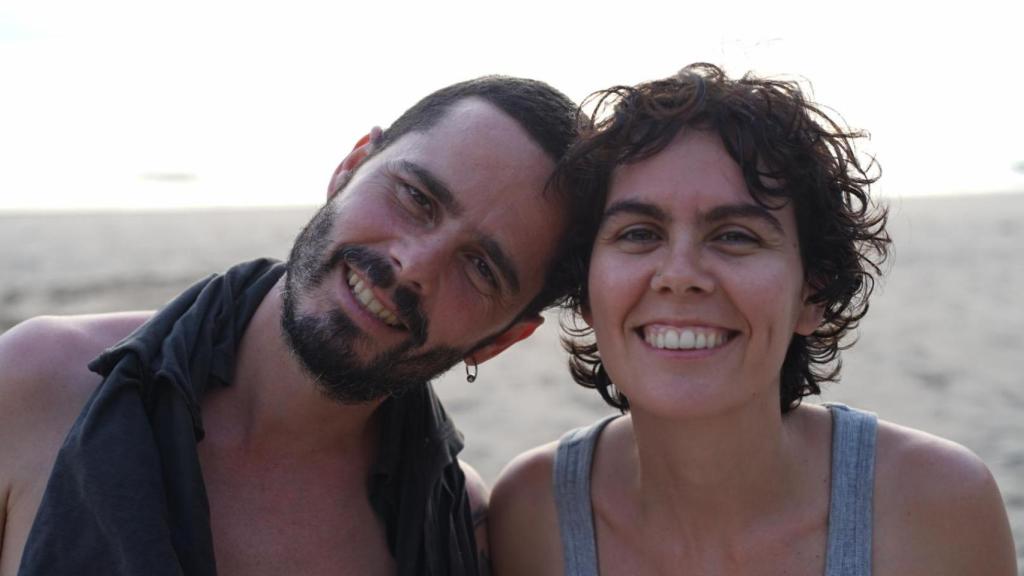 Adrián Palomino y su hermana Elena en Egipto