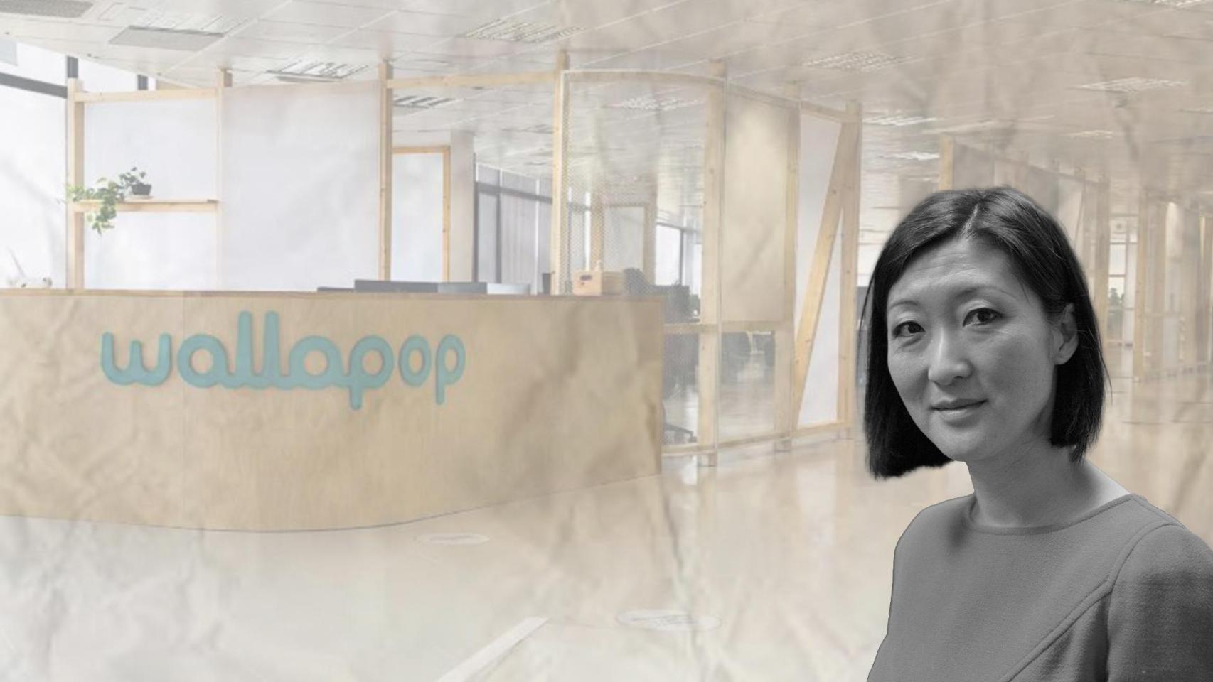 Fotomontaje de Fleur Pellerin y las oficinas de Wallapop