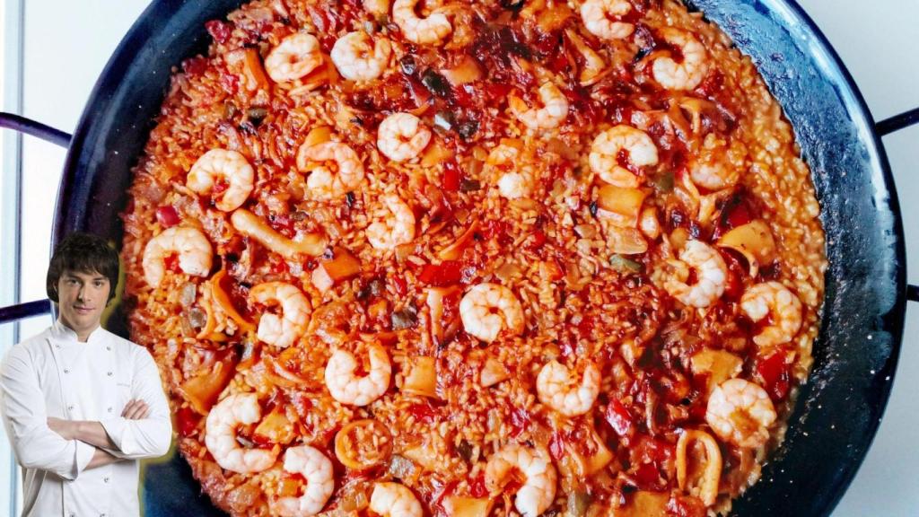 Arroz con gambas rojas, montaje Crónica Global