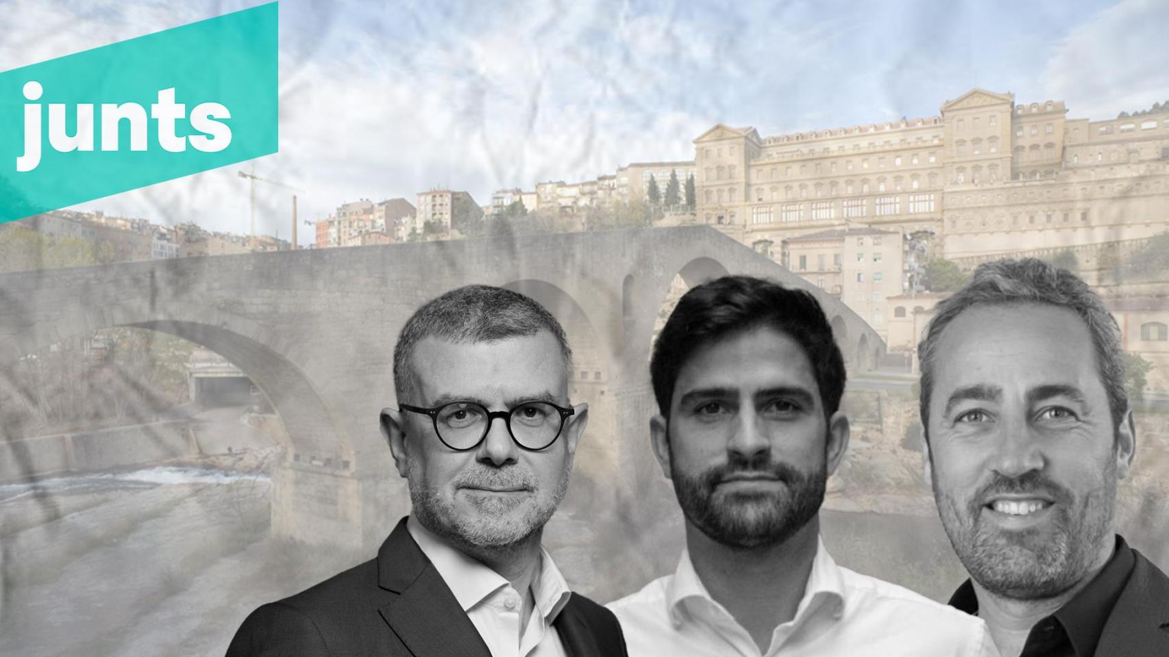 El periodista Jaume Clotet, el impulsor de Avenç Nacional, Sergi Perramon, y el líder de Junts en Manresa, Ramon Bacardit