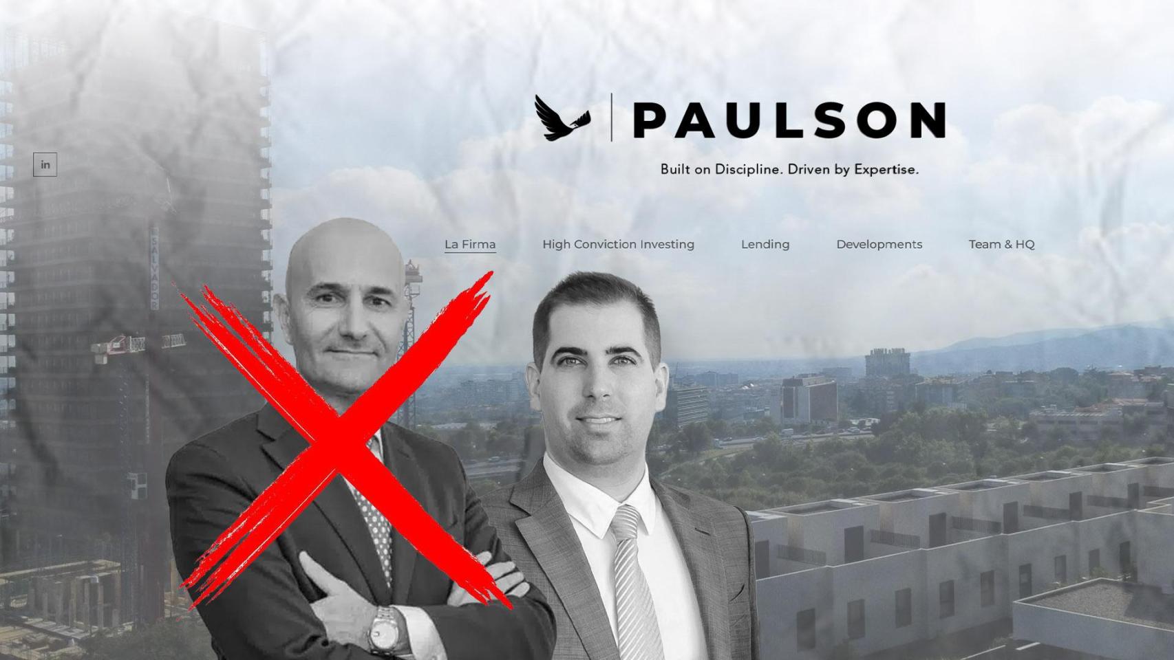 Joan Borràs, Álex Bové y el logo de Paulson AM