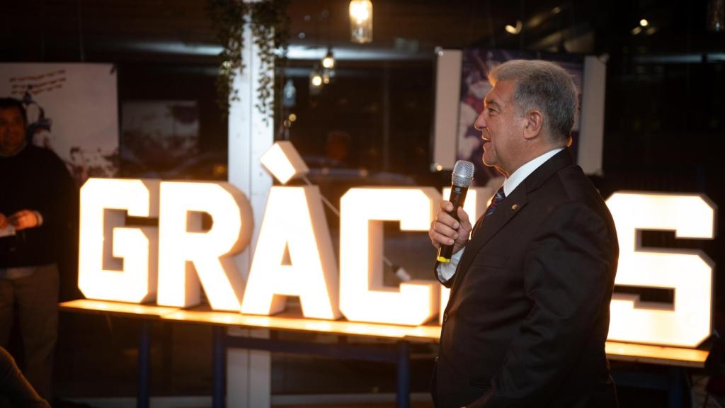 Joan Laporta, en un acto de precampaña electoral en Mataró