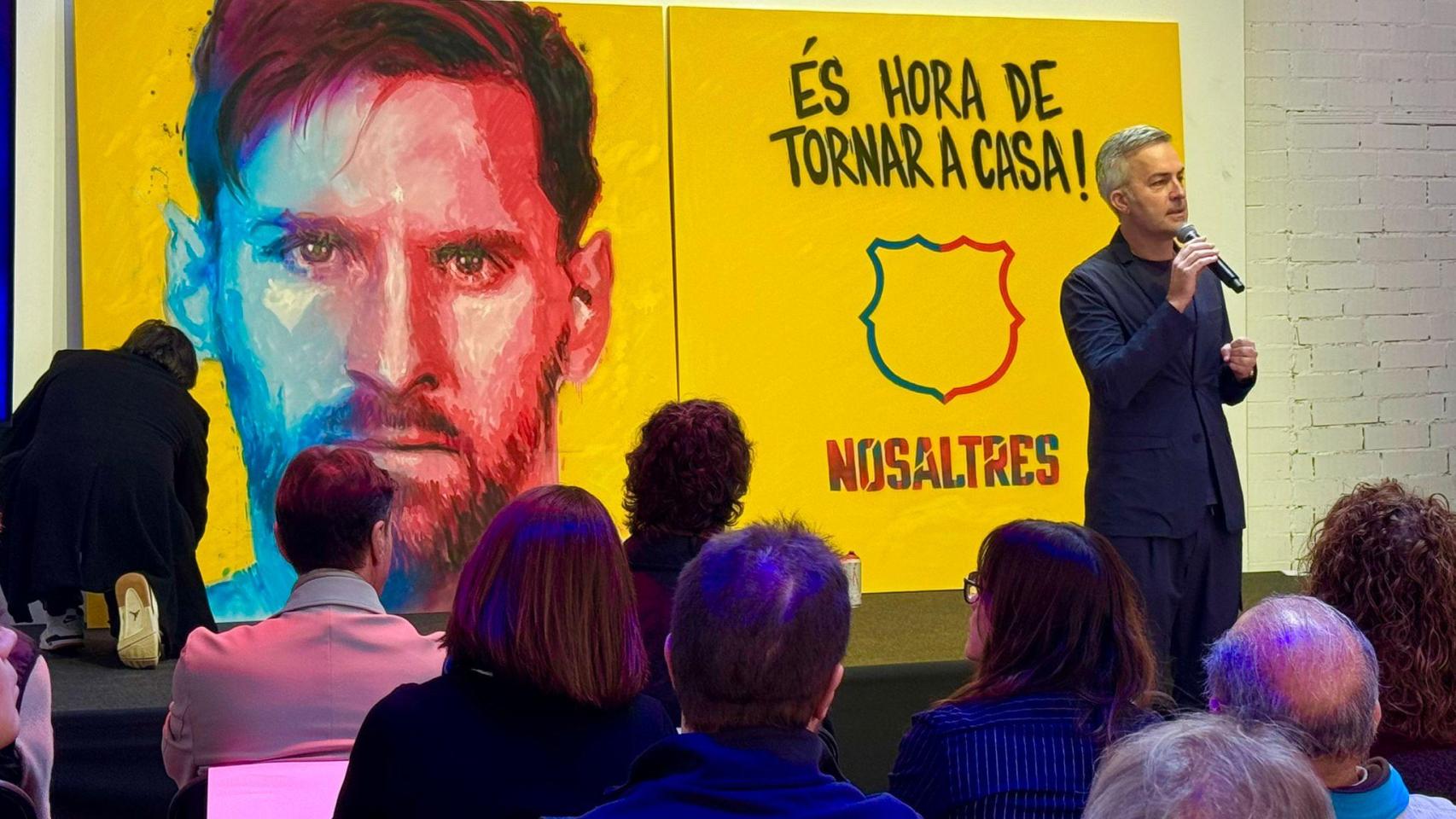 Víctor Font en el acto de presentación de su 'Proyecto Messi' con 'Nosaltres'