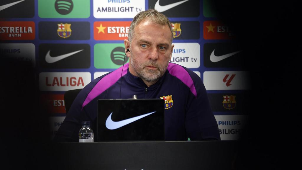 Hansi Flick en la rueda de prensa previa al Barça-Levante