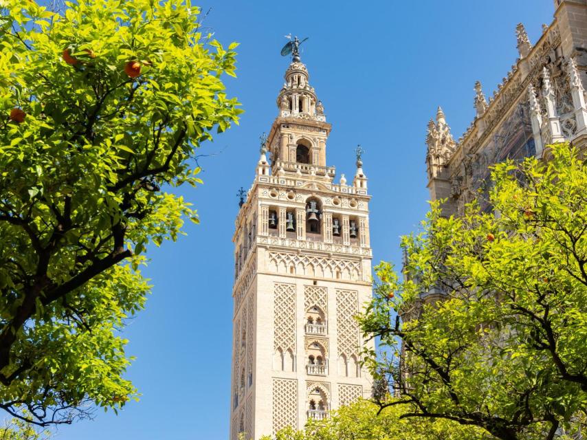 Imatge de la Giralda, el campanar de la Catedral de Santa Maria de la Seu a Sevilla
