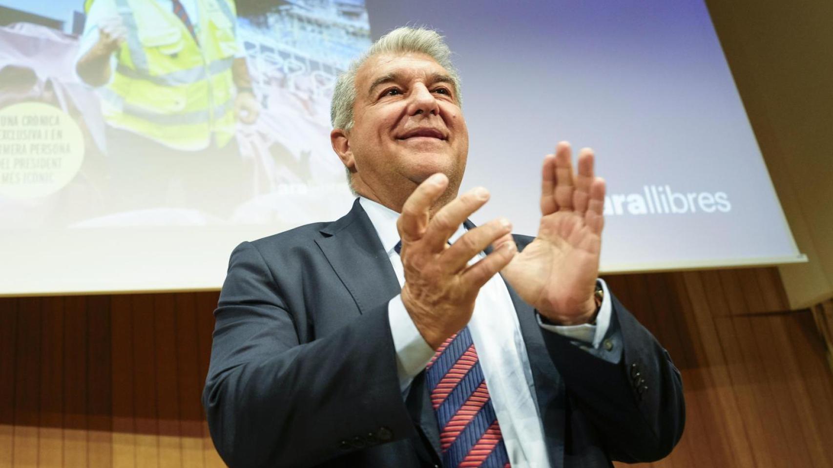Joan Laporta, durante la presentación de su libro