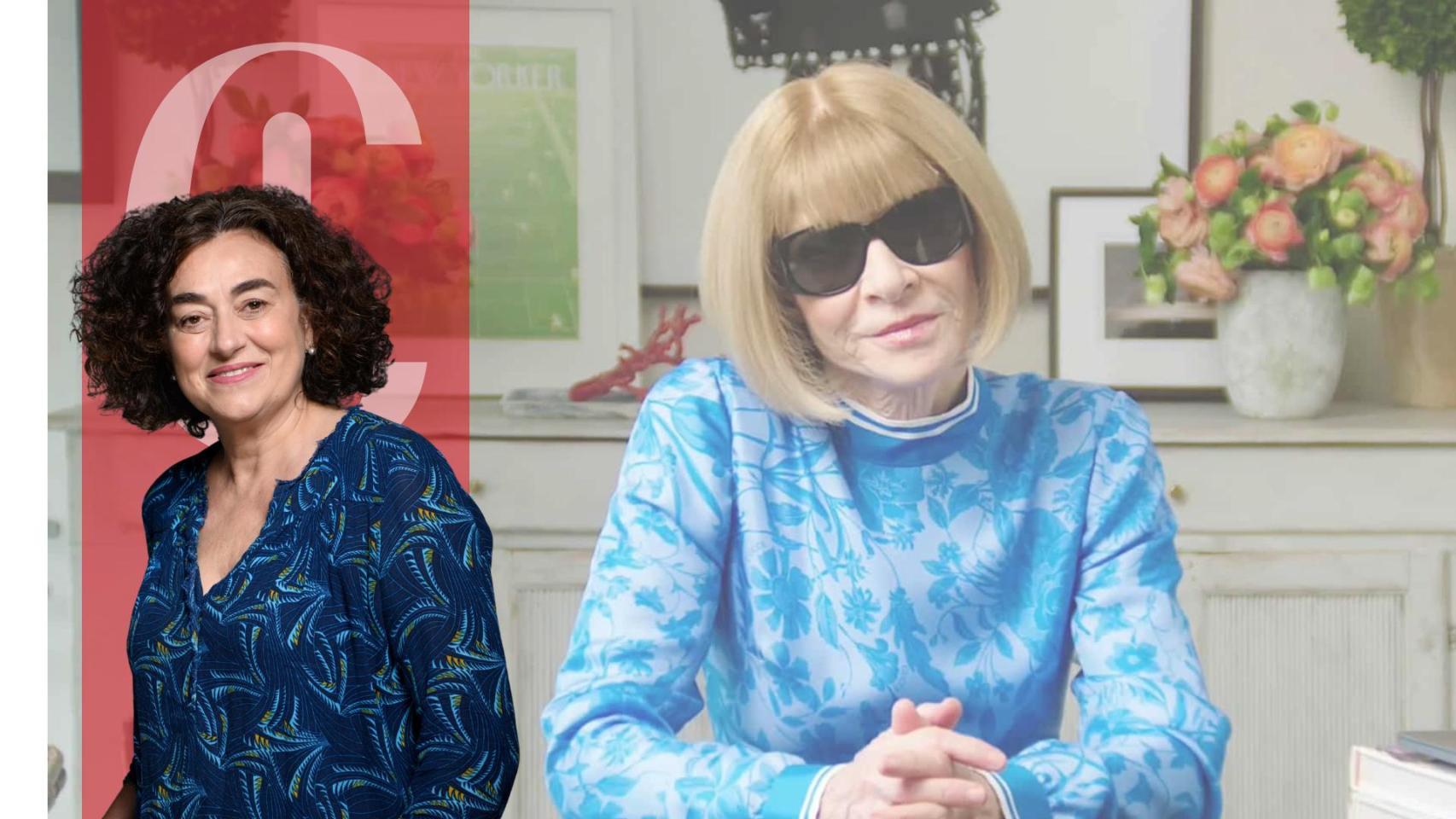 Anna Wintour con sus icónicas gafas negras