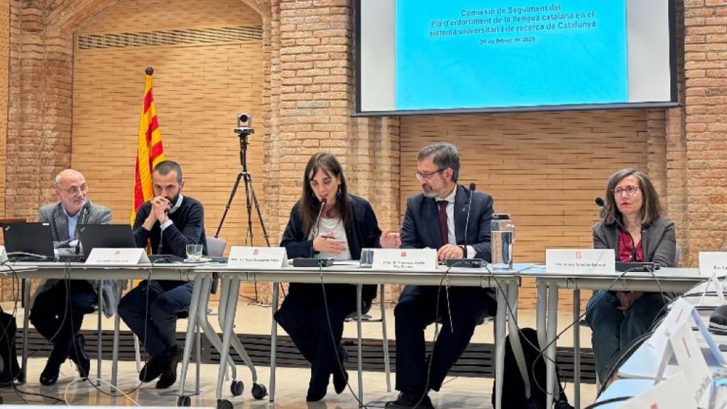 Los 'consellers' de Universidades y Política Lingüística, Núria Montserrat y Francesc Xavier Vila, respectivamente