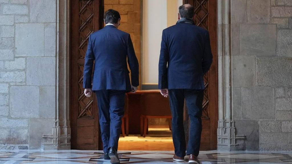 El presidente de la Generalitat, Salvador Illa, se reúne con el presidente de ERC, Oriol Junqueras
