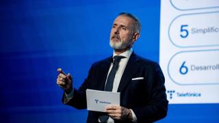 El presidente de Telefónica, Marc Murtra, durante la presentación de los resultados de 2025 / EP