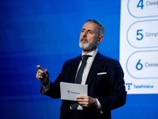 El presidente de Telefónica, Marc Murtra, durante la presentación de los resultados de 2025 / EP