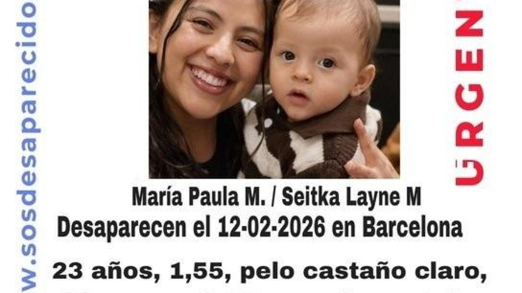 Joven de 23 años y su hijo, desaparecidos en Barcelona