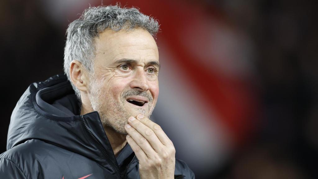 Luis Enrique durante el Mónaco-PSG de Champions