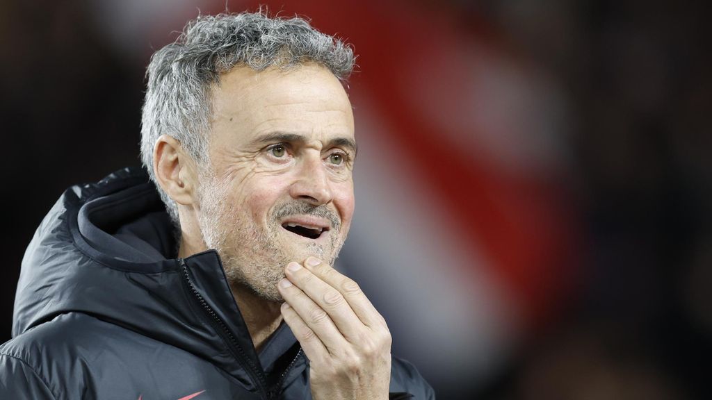Luis Enrique durante el Mónaco-PSG de Champions