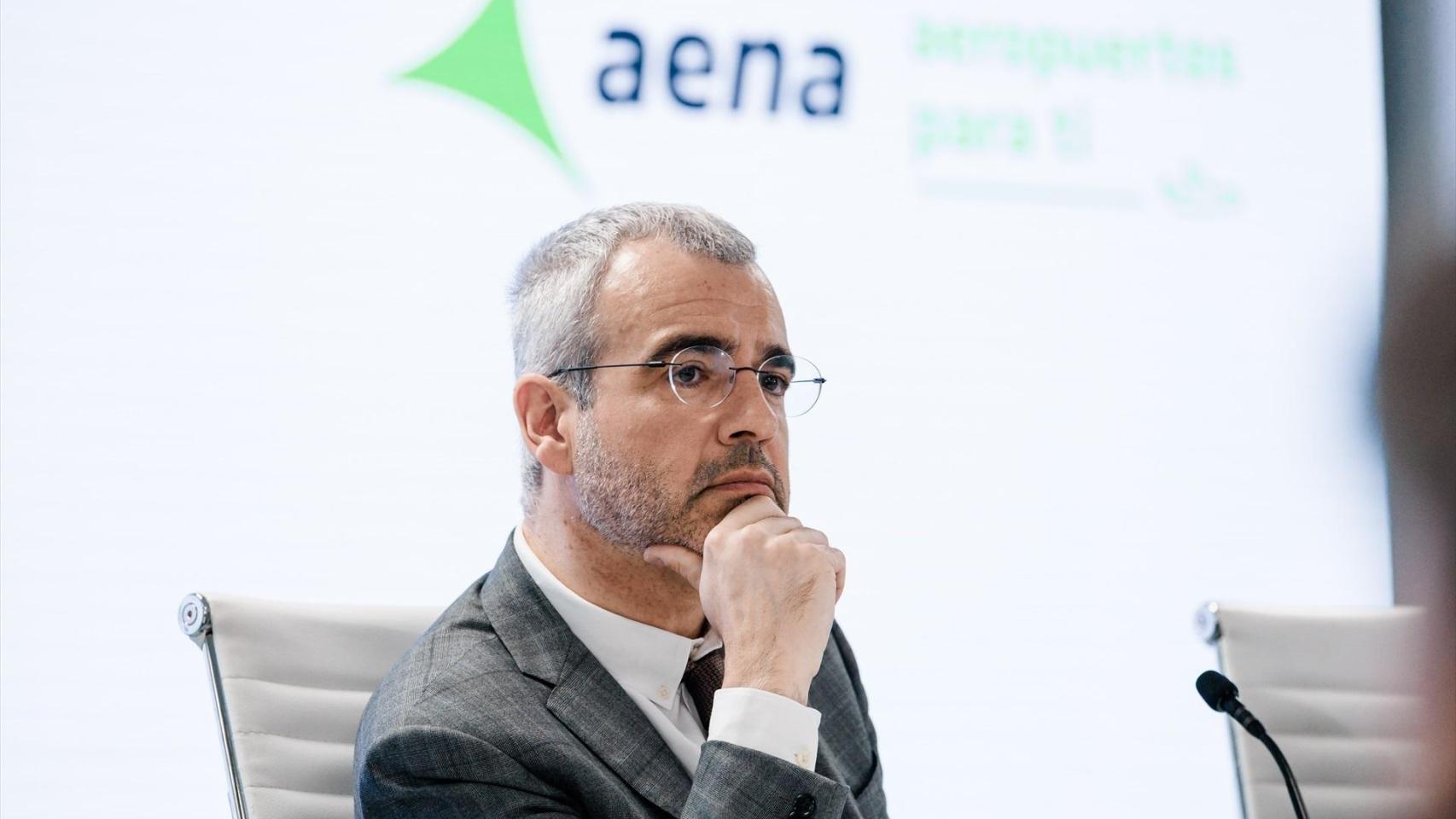 El presidente y consejero delegado de Aena, Maurici Lucena, durante la presentación de resultados