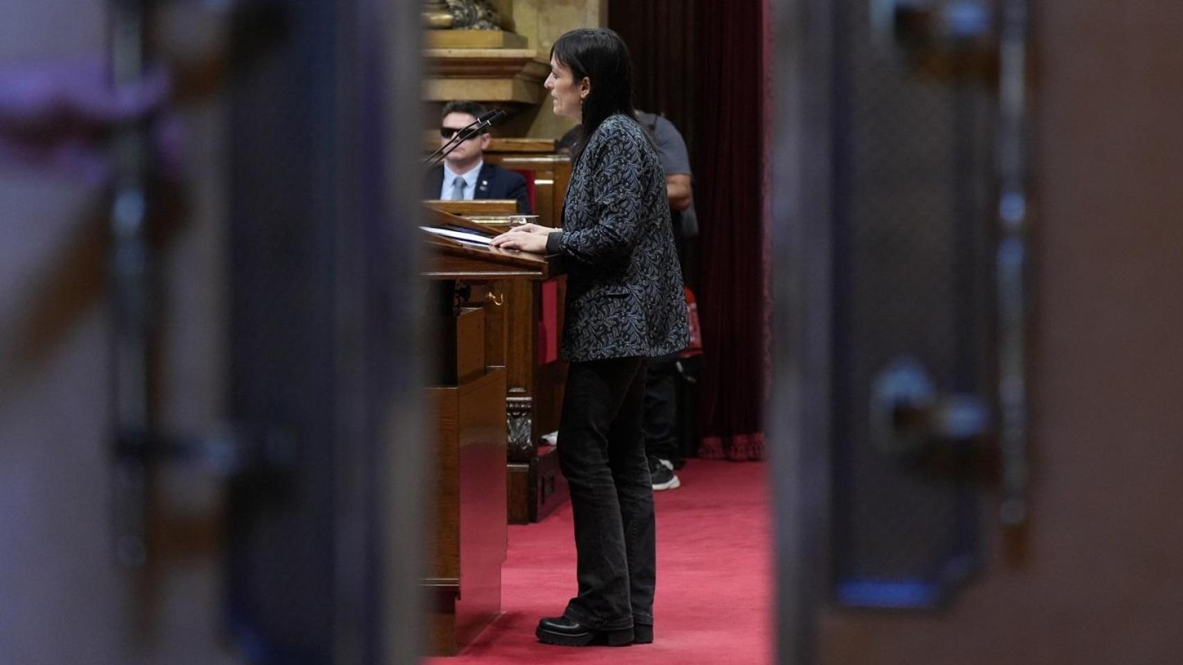 La diputada de Aliança Catalana, Silvia Orriols, durante la tercera jornada del Debate de Política General, en el Parlament de Catalunya, a 9 de octubre de 2025, en Barcelona