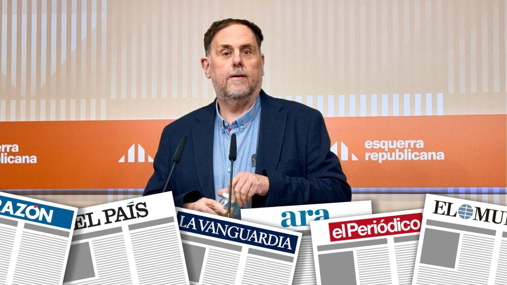 Montaje de primeras planas con Oriol Junqueras