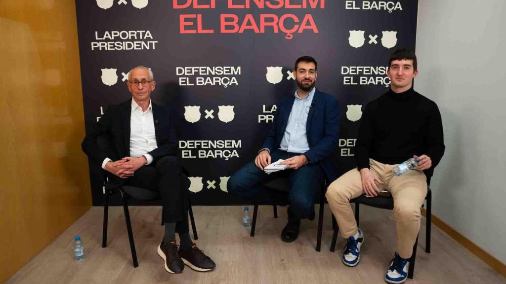 Ferran Olivé, extesorero del Barça, en la entrevista con Víctor Malo, y Artur López, director y periodista de Culemanía