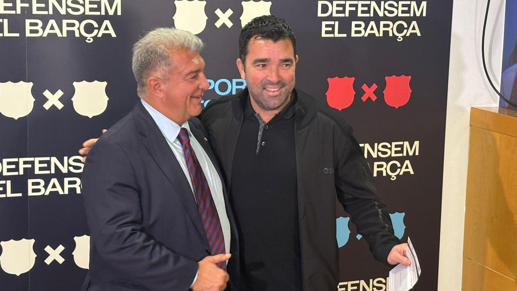 Deco presenta su firma en apoyo a Joan Laporta en las elecciones del Barça