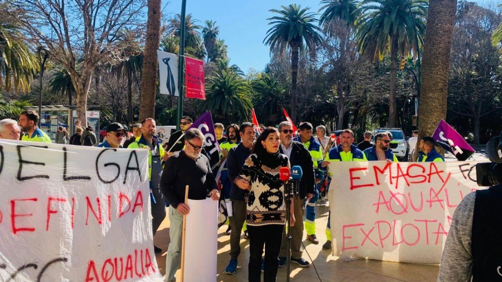 La huelga en la red de saneamiento de Málaga