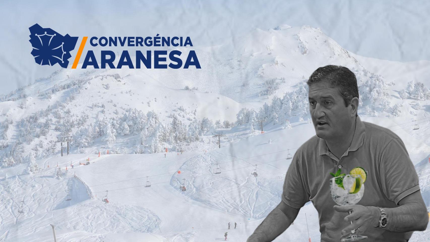 César Ruiz-Canela, alcalde de Naut Aran, junto a una pista de esquí de Baqueira