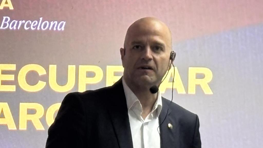 Xavi Vilajoana, durante un acto de precandidatura en La Pava, entre Gavà y Castelldefels