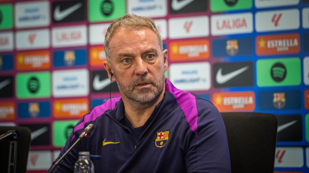 Hansi Flick, a la roda de premsa prèvia al Barça-Villarreal