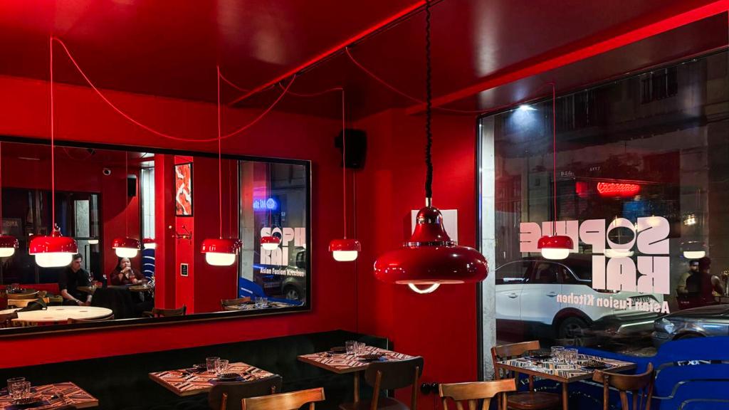 Fotografía de una de las salas del restaurante Sophie Kai en Barcelona