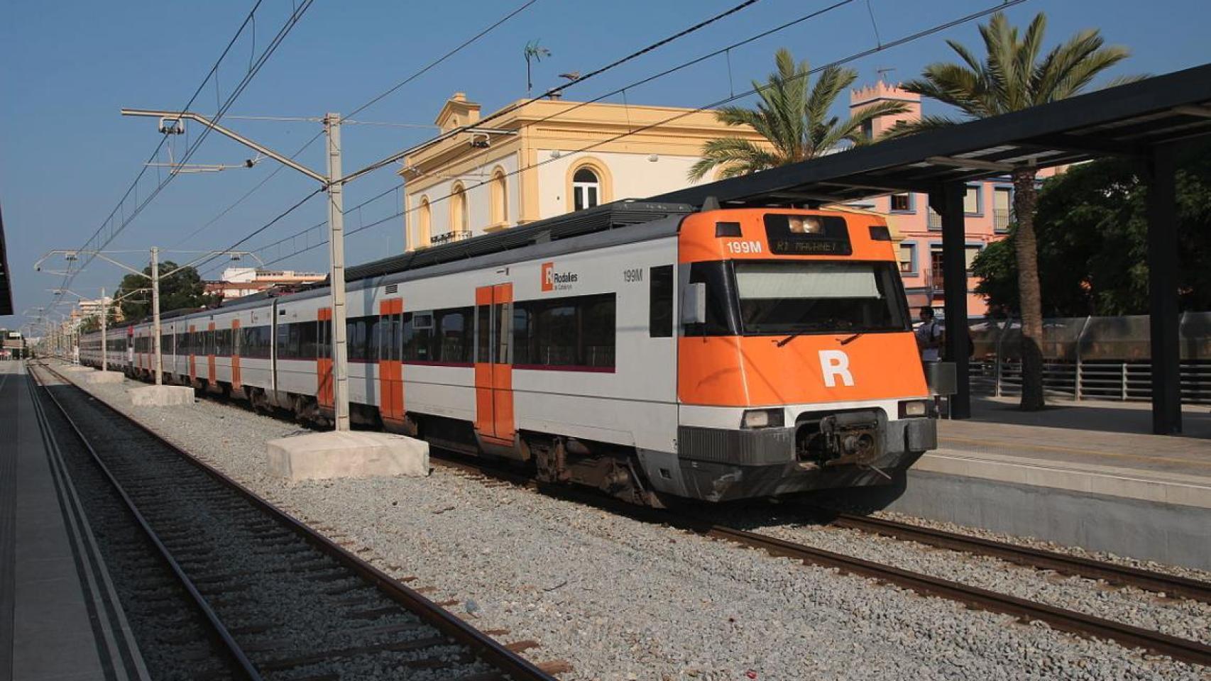 Tren de la línea RG1 de Rodalies en Malgrat, en una imagen de archivo