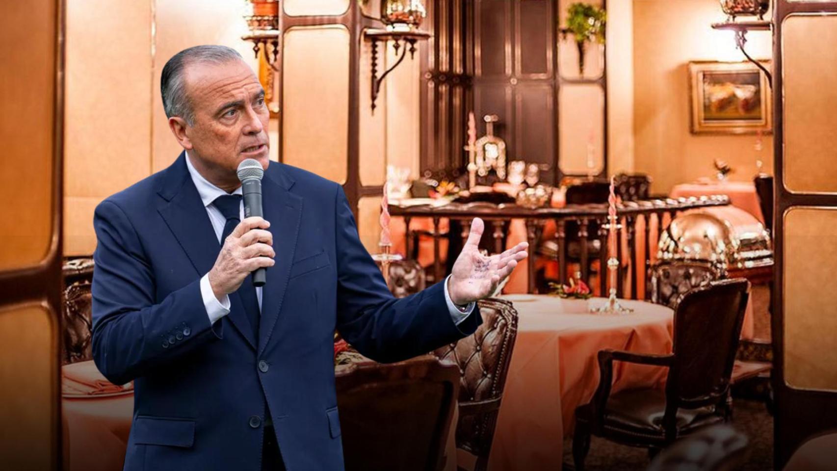 Rafa Yuste en un fotomontaje con el Via Veneto de fondo